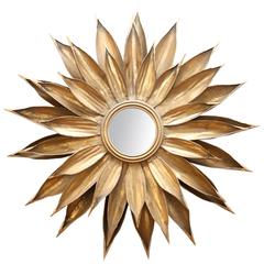 Brass sunburst mirror