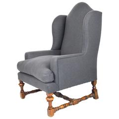 English Baroque Style Wingback Chair