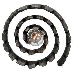 Brutalist Sculpture and Lamp with Spiral Form 4