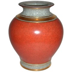 Large Mid-Century Royal Copenhagen Craquelé Vase
