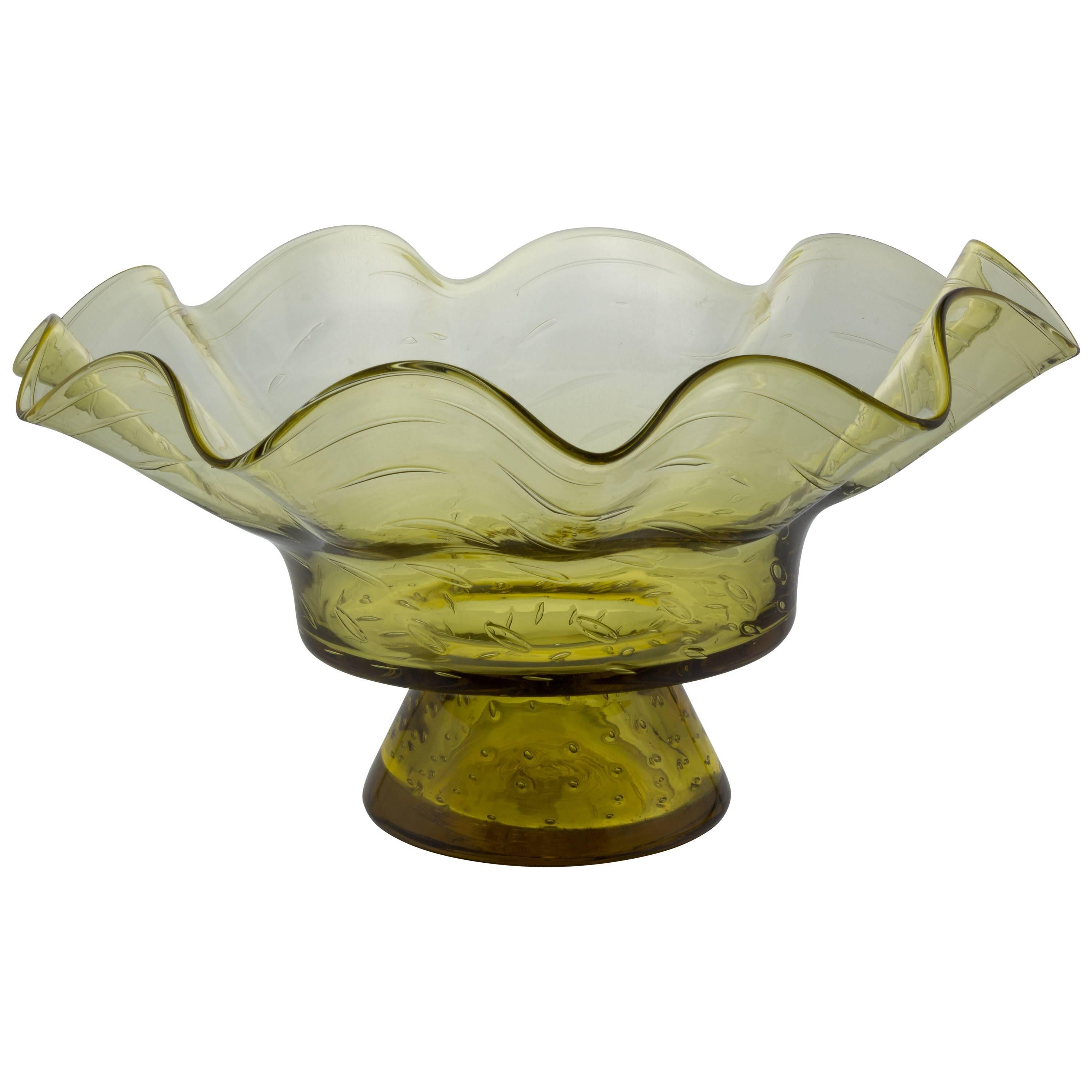 Ruffled Shape Blenko Bowl