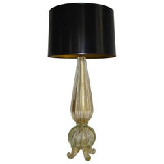Barovier Murano Italian Gold Footed Table Lamp