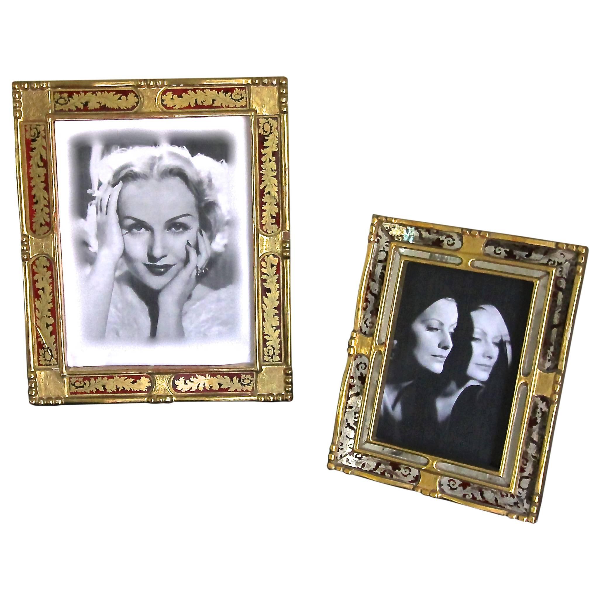 Two Italian Gilt Wood Picture Frames For Sale