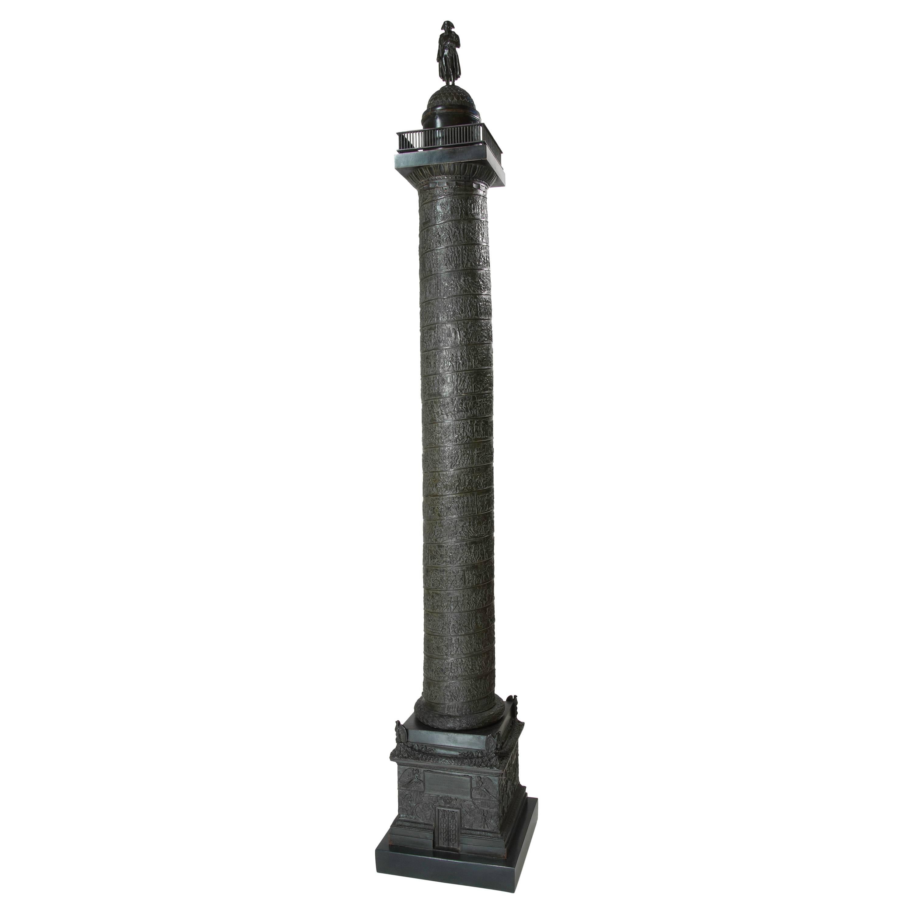 Very, very impressive c. 1835 bronze model of the Vendome Column, Paris For Sale