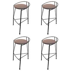 Set of Four Postmodern Pascal Mourgue Barstools