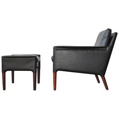 Kurt Ostervig Leather Lounge Chair and Ottoman