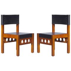 Pair of Brazilian Rosewood and Leather Chairs, Attributed to Sergio Rodrigues 5