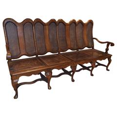 French Settee in Walnut and Cane