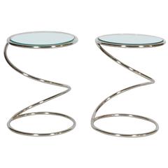 Pair Pace Collection Spring Tables by Leon Rosen