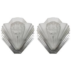 Pair of French Art Deco Wall Sconces Signed by Petitot (2 pairs available)