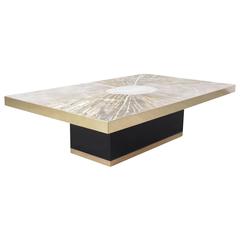 Sunburst Acid Etched Coffee Table by Albert Verneuil