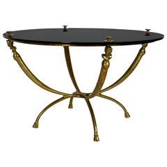 Used French Coffee Table Attributed to Jean Charles Moreux Completely Made of Bronze