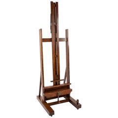 Large Victorian Oak Easel Winsor and Newton