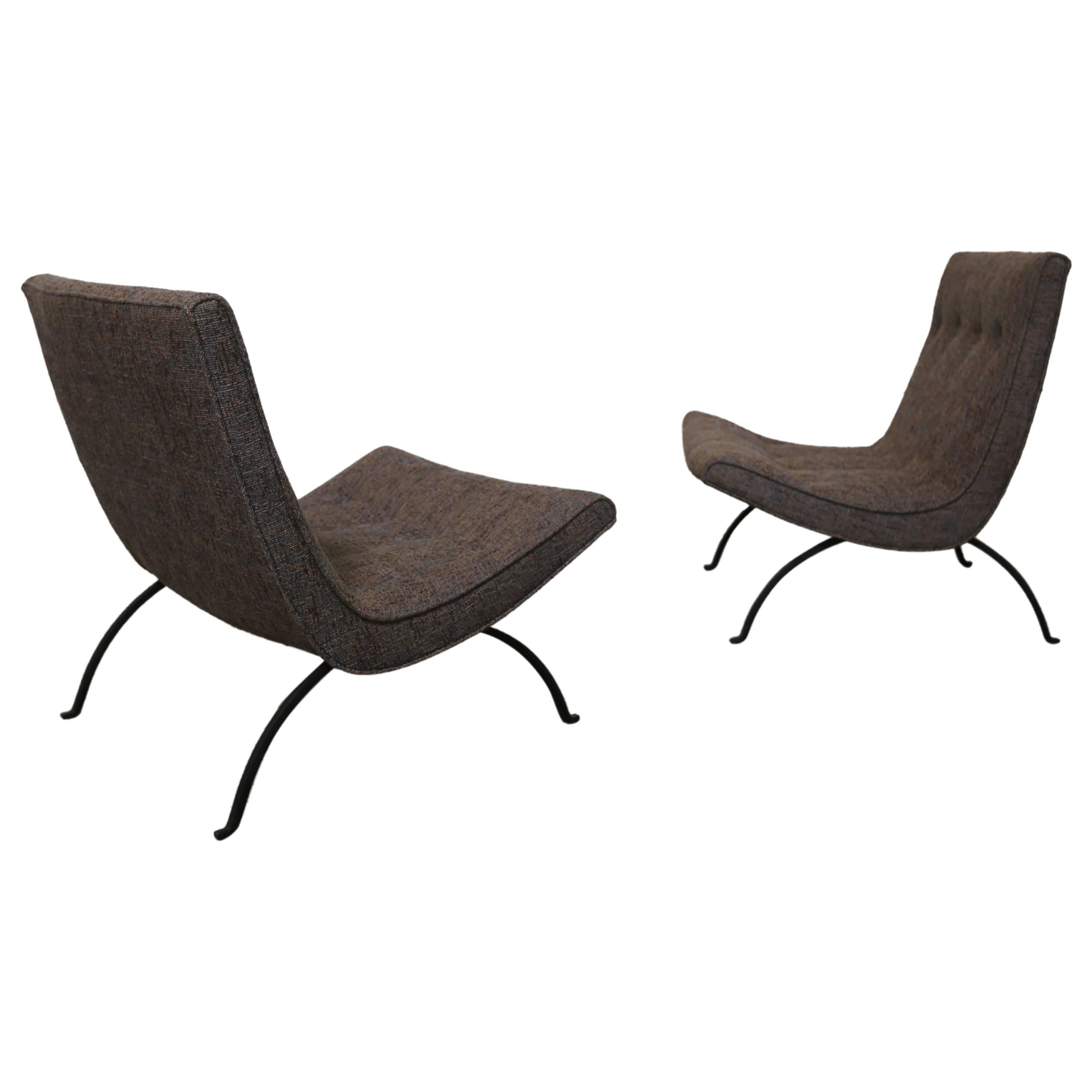 Pair of " Scoop " Chairs by Milo Baughman