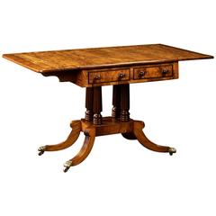 Beautiful English Regency Period Oak Library Table, circa 1810-1825