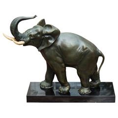 Irénée Rochard Art Deco Bronze Elephant Sculpture, France