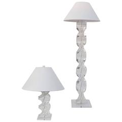 Stacked Acrylic Floor and Table Lamps