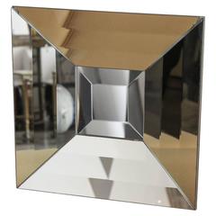 Vintage Mid-Century Modern Italian Beveled Op Art Mirror 1