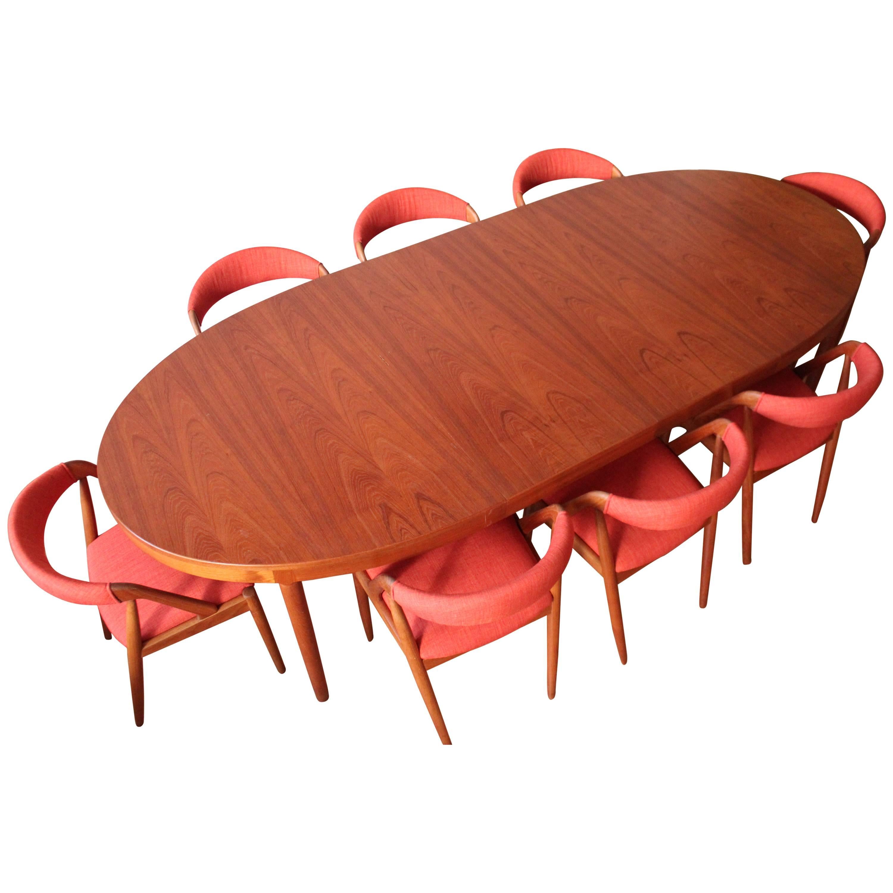 Kai Kristiansen Teak Chairs with Harry Ostergaard Teak Dining Table