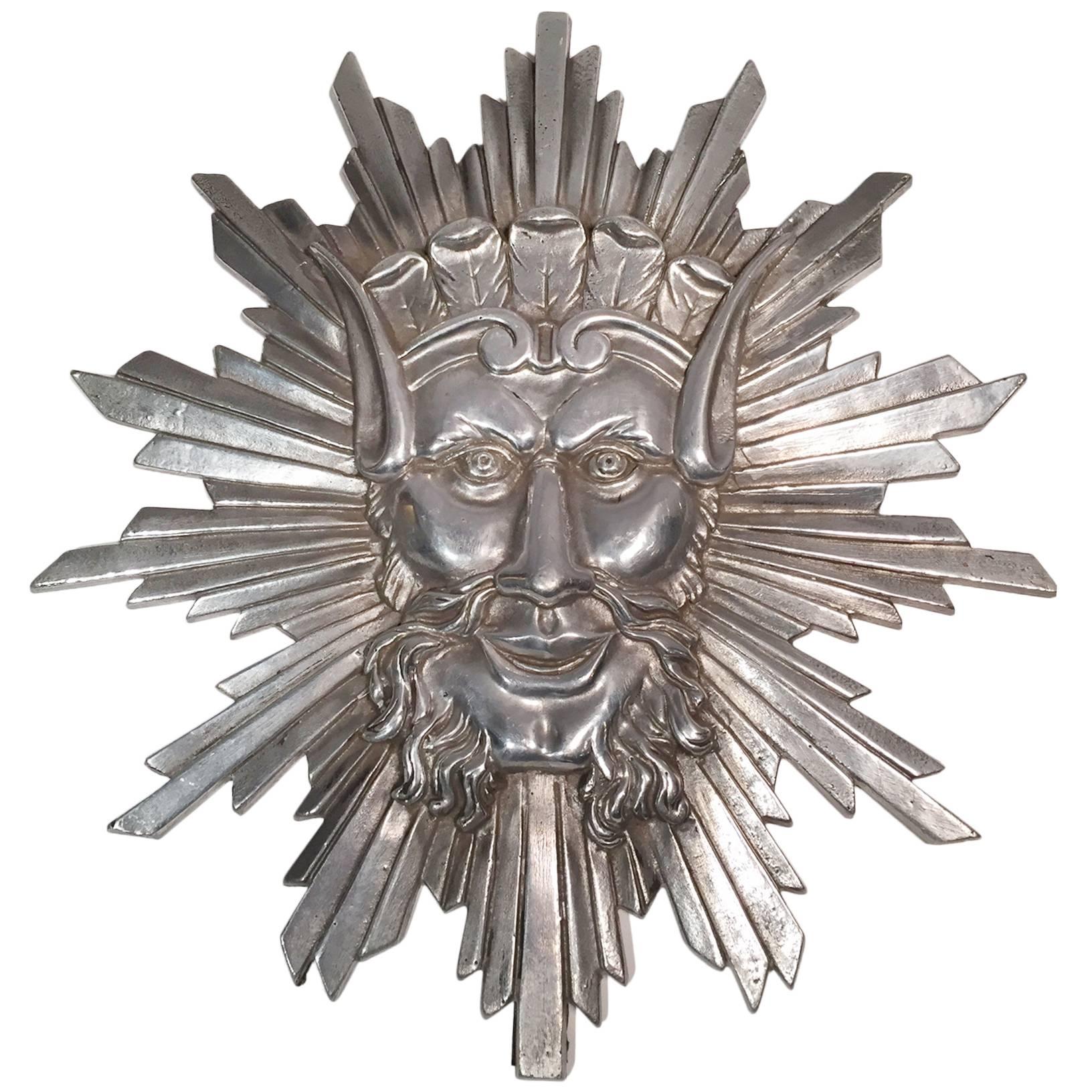 Decorative Sun King Mask Purchased from the Studio of Gilbert Poillerat