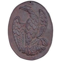 American Oval Cast Iron Perched Eagle Fire Mark Stamped 1792 , INA. 20th Century