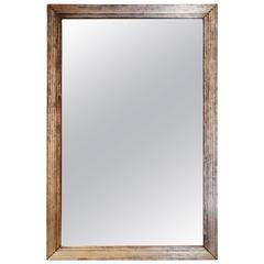 Large Silver Fluted Mirror