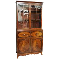 Late 18th Century Hepplewhite Period Mahogany Secretaire Bookcase