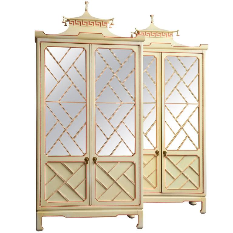 Pair of Chinoiserie Two-Door Cabinets