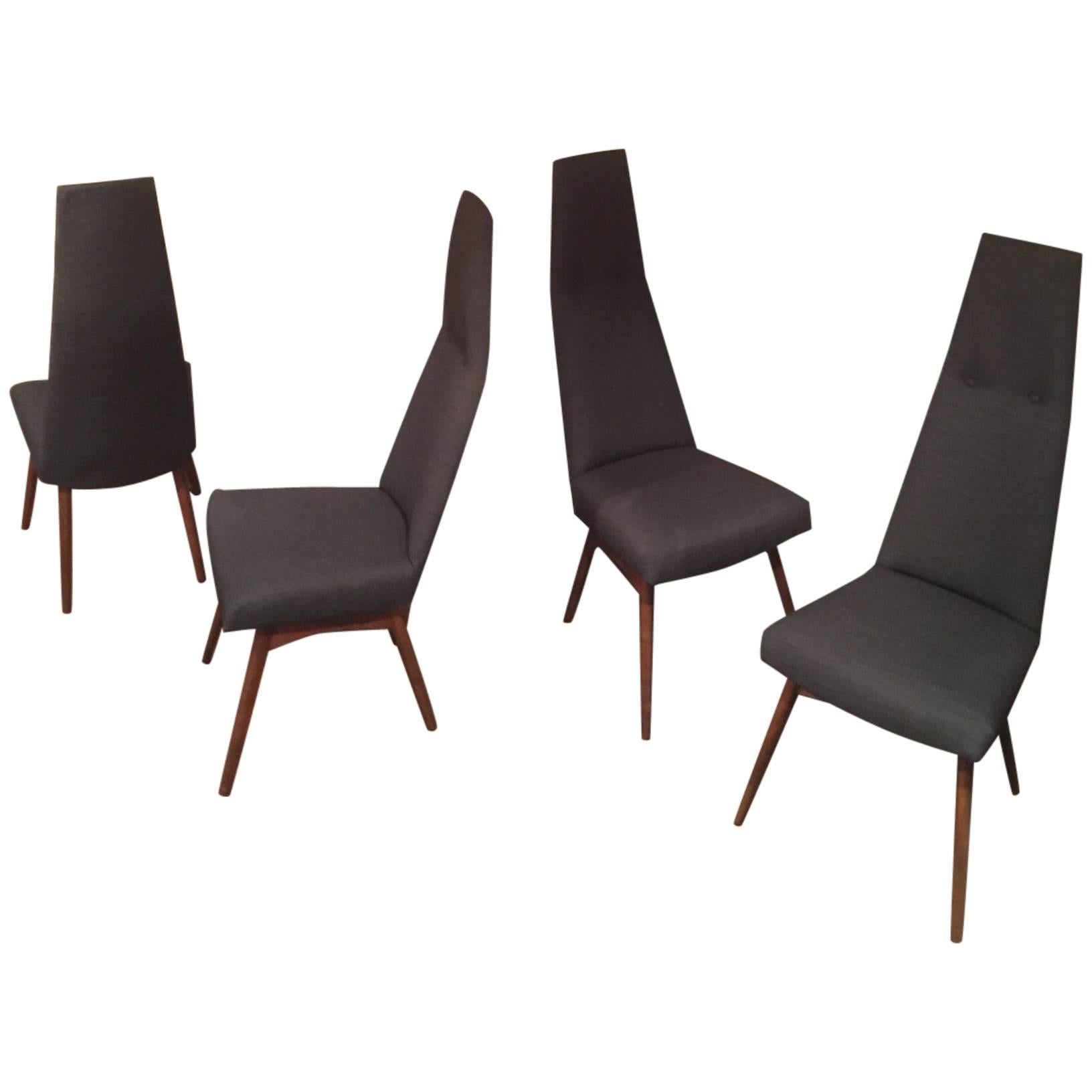 Four Adrian Pearsall Tall Back Dining Chairs Designed for Craft Associates