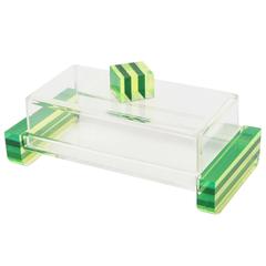 Charles Hollis Jones Style Colored Lucite Two-Part Box 1