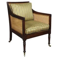 Regency Caned Mahogany Bergere Chair