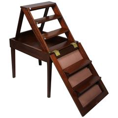 Georgian Mahogany Metamorphic Bench Step Ladder 5