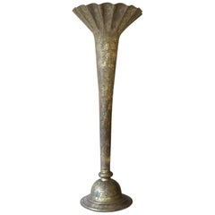 Engraved Brass Oriental-Style Floor Lamp, France, circa 1940s
