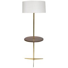 Midcentury Brass and Formica Table Floor Lamp
