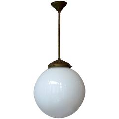 Six Art Deco Opaline Pendant Lights 7