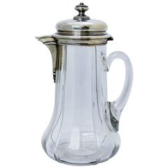 Cartier Sterling Silver Mounted Glass Claret Jug