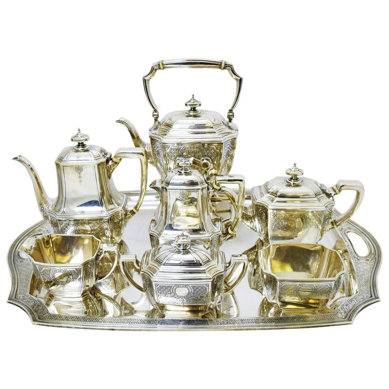 Tiffany and Co. Sterling Silver Tea and Coffee Set, circa 1915 at 1stDibs
