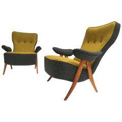 Stunning pair of 1950's Theo Ruth Model 105 'Hair Pin' Easy Chairs for Artifort 8