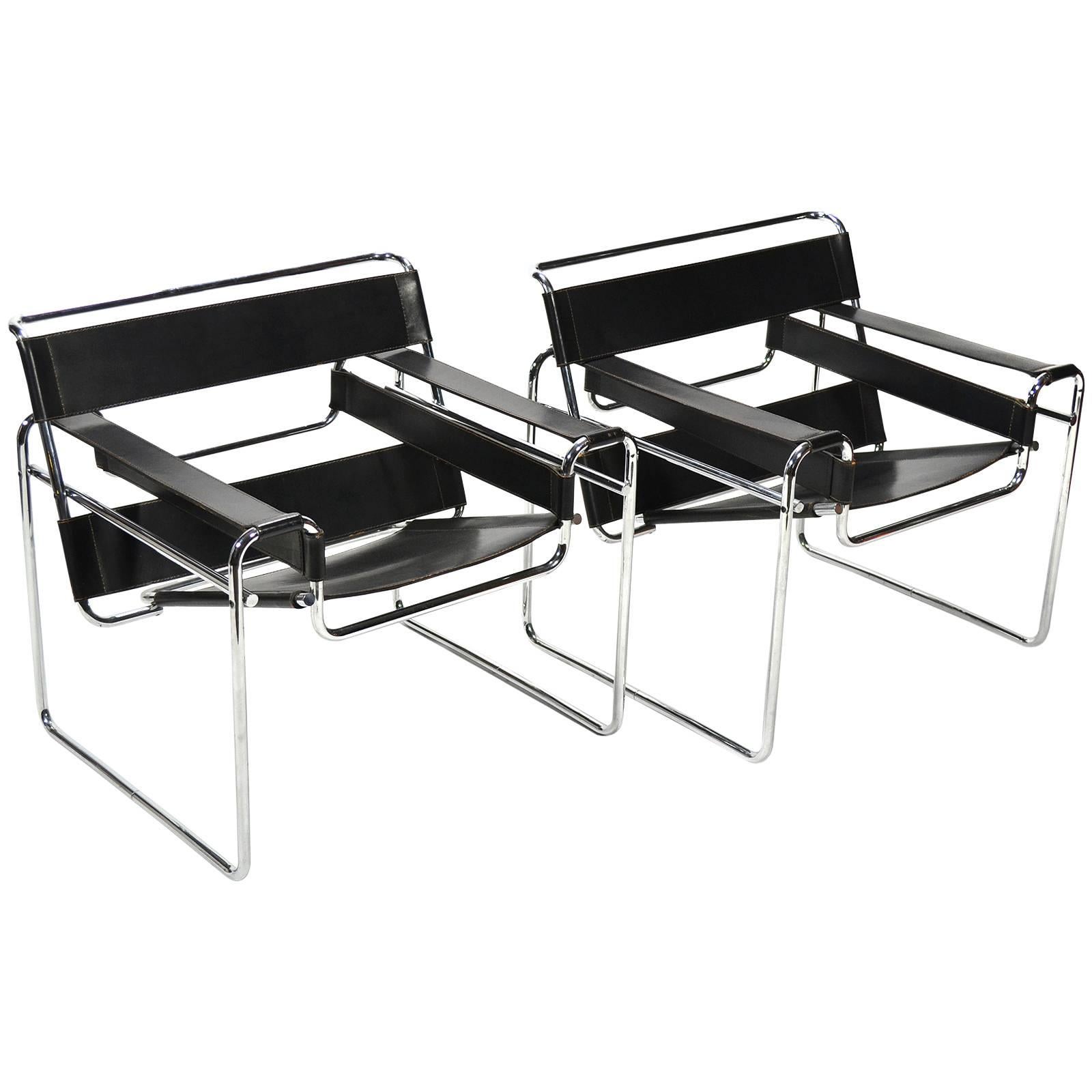 Marcel Breuer Pair of Early Wassily Chairs by Knoll