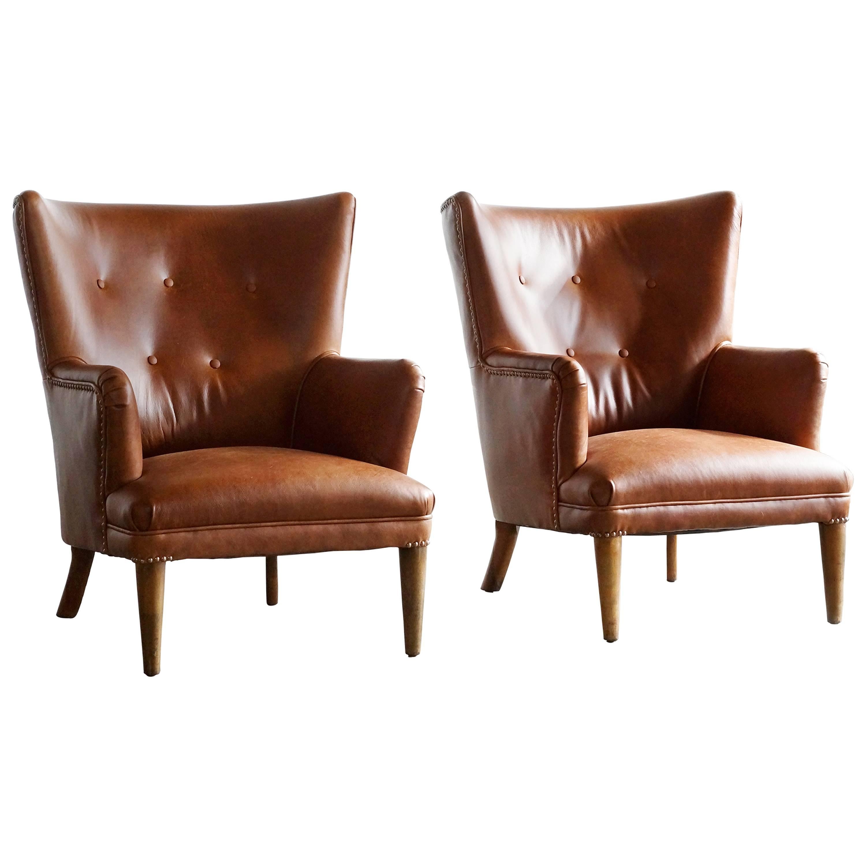 Pair of 1940s Wingback Chairs