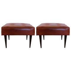 Leather Benches in the Manner of Paul McCobb 2