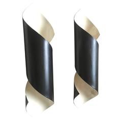 Pair of Black Tole Witty Sconces in the Style of Serge Mouille