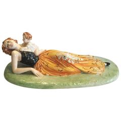 Art Deco Mother and child figurine by Bertolotti VIBI Rising Sun Lenci Artist
