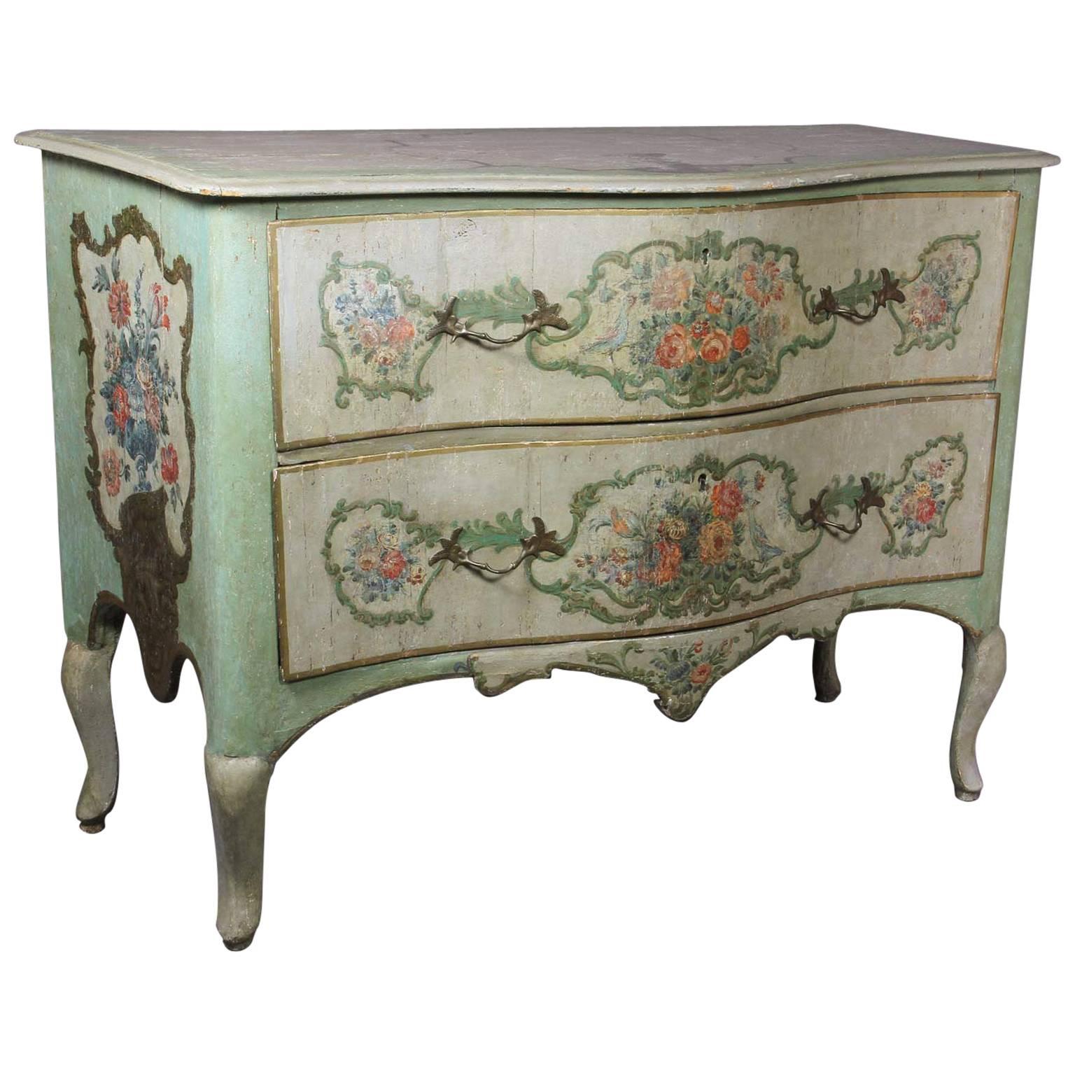 Sicilian Painted Serpentine Commode
