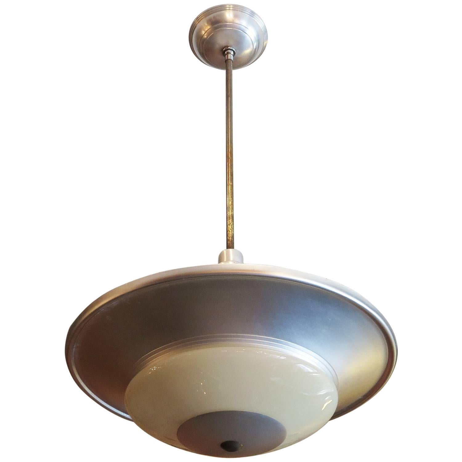 Art Deco "Flying Saucer" Hanging Lamps
