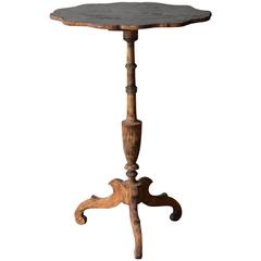 19th Century Swedish Pedestal Table with Shaped Top