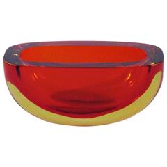 Seguso Glass Bowl Designed by Flavio Poli