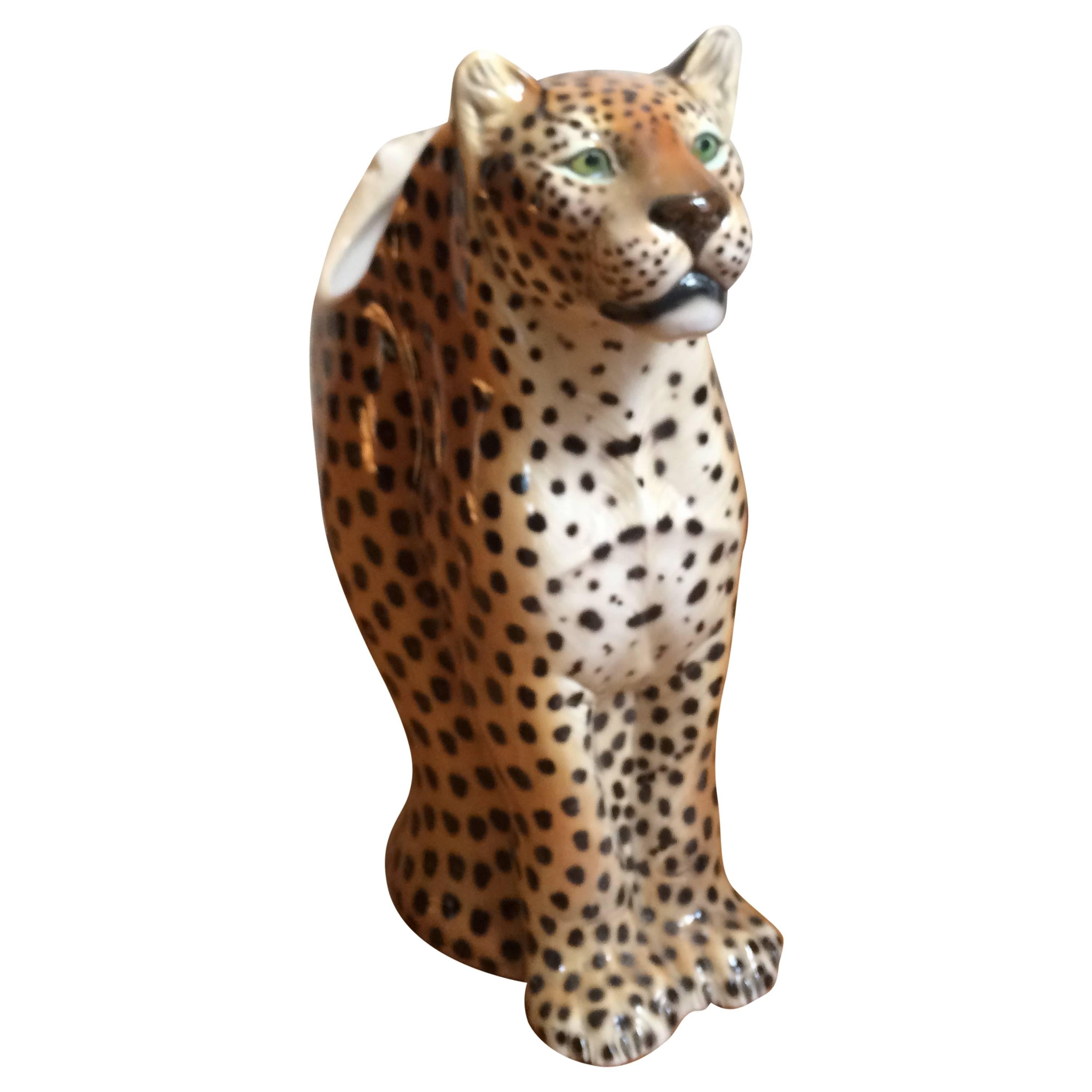 Italian Ceramic Leopard Umbrella Standard