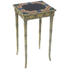 Accent Table with Faux Mabre Pietra Dura Top