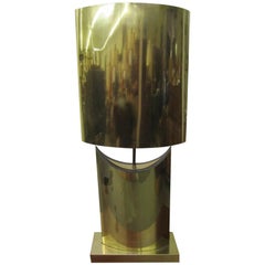 Lovely Large-Scale Sculptural Signed Curtis Jere Brass Lamp, Mid-Century Modern